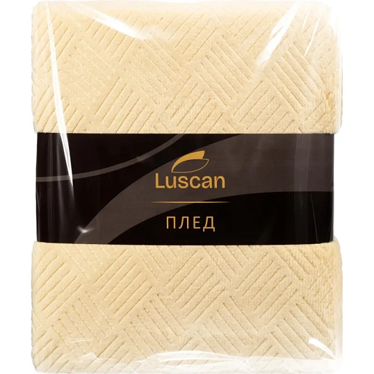 Плед микрофибра Luscan, фактура бежевый 200х220