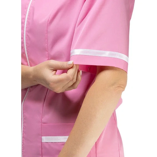 Халат для медицинского персонала м09-ХЛ розовый (р.48-50) 158-164
