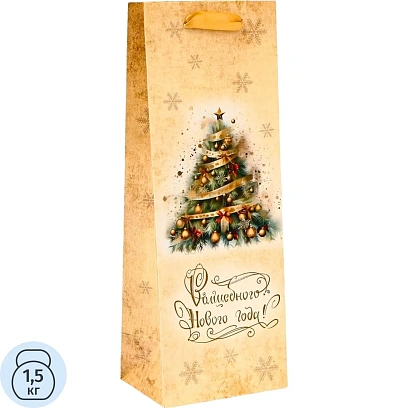 Пакет под бутылку 'Роскошная елка', 13x36x10 см   10523029 НГ