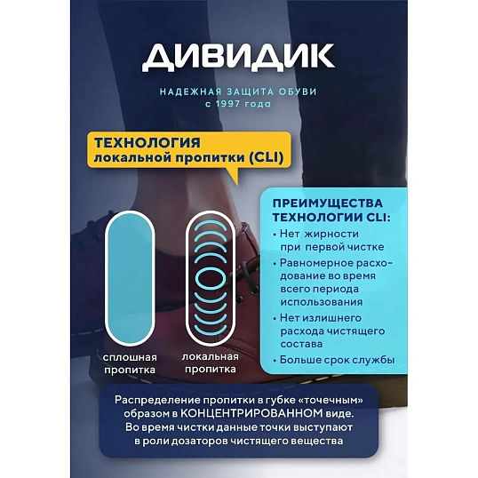 Губка для обуви ДИВИДИК Классик, бесцветн,(29-100),(29-163)