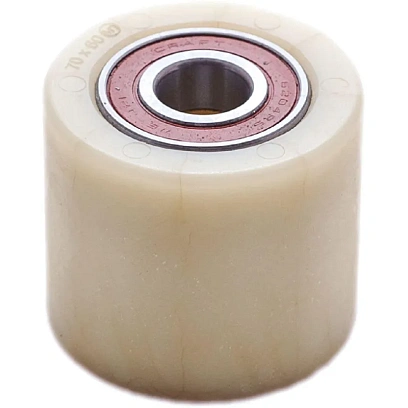 Ролик для тележки гидравлической, нейлон, 80х70мм, ось 20мм,с подшипником