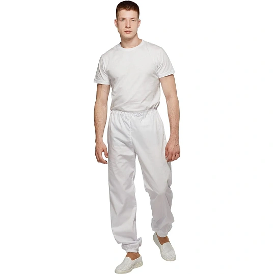 Брюки для пищевого пр-ва бел. универс.сат у17-БР ХАССП (р.44-46) р.182-188