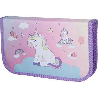 Пенал Комус класс Uniland, 1 секц., 2 отк. блока, 210x130x35мм,ткань