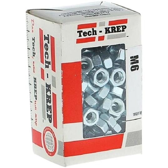 Гайка DIN934 шестигранная оцинк. М6 (200 шт) Tech-Krep/Zitar 105247