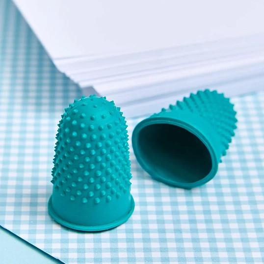 Напальчник для бумаг d=16мм, высота 28мм, зеленый резина