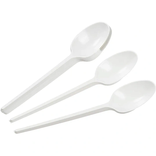 Ложка одноразовая столовая  165мм, белая, КОМУС ПС 100шт/уп