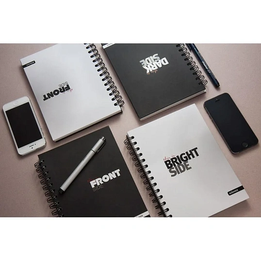Бизнес-тетрадь All Right А5,120л, 148х205, 1 разд, FRONT, черная, 0015