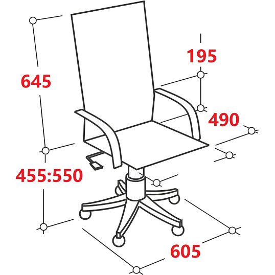 Кресло BN_SH_EChair-580 TPU кожзам черный, хром