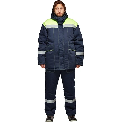 Костюм рабочий зимний муж з45-КПК син/лимон (р.56-58) 194-200