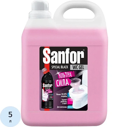 Средство для сантехники SANFOR WC гель Ультра сила, 5 л