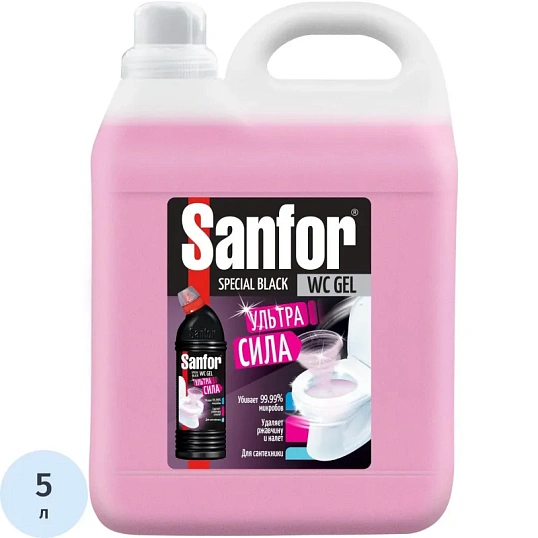 Средство для сантехники SANFOR WC гель Ультра сила, 5 л