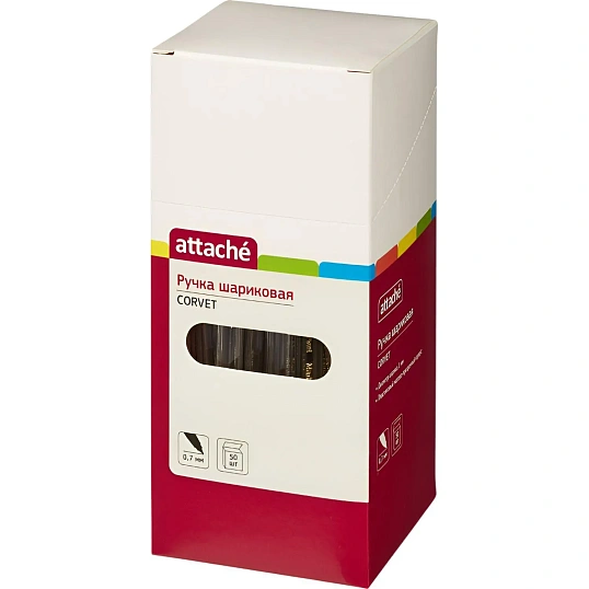 Ручка шариковая неавтомат. Attache Corvet красная, 0,7мм