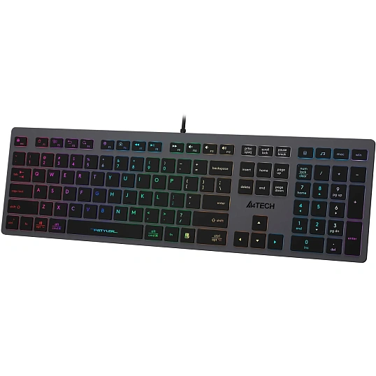 Клавиатура A4Tech Fstyler FX60 серый USB slim LED (FX60 GREY / NEON)