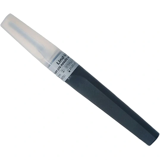 Игла двусторонняя 22G (0,7х25мм) черная виз.контроль Lind-Vac 50шт/уп