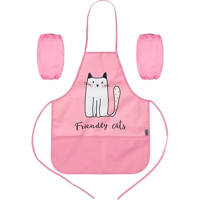 Фартук для труда Комус КлассFriendly cats карман,нарукв,490x390мм,ФН61-20-2