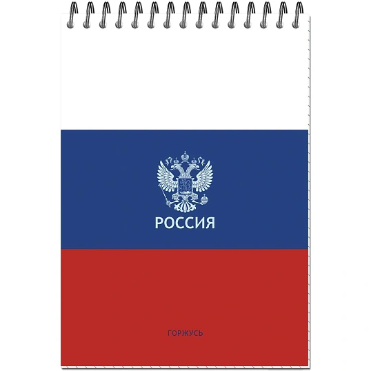 Блокнот А5 Россия 50л УФ лак клетка, спираль 2 дизайна, ассорти, 3344