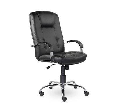 Кресло К-41 Кендо В пластик S-0401 (черный) (пятилучье хром ДК)