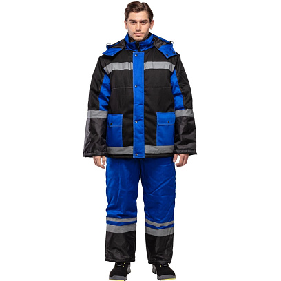 Костюм рабочий зимний з39-КБР черный/вас (р.48-50) 182-188