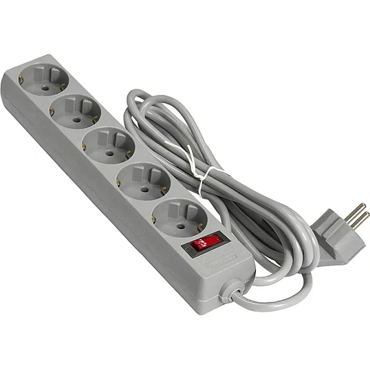 Сетевой фильтр ExeGate SP-5-3G 5р/3м, 10А/2,2кВт, серый(EX221186RUS)