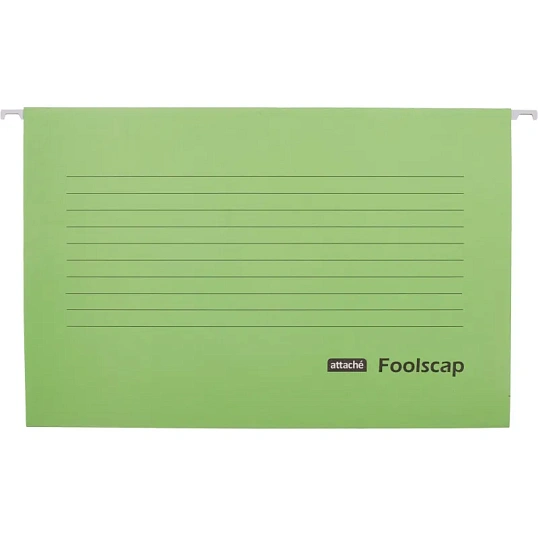 Папка подвесная Attache Foolscap, картон зеленый, до 200л., 5шт/уп