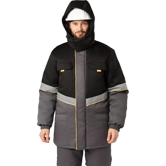 Куртка рабочая зимняя муж з43-КУ сер/чер (р.68-70) 170-176 (серияЗ)