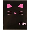 Тетрадь общая А5 48л Kitty черн,клет,скреп, ВД-лак