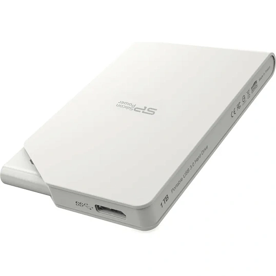 Портативный HDD Silicon Power Stream S03 1 TB USB 3.2, белый, пластик