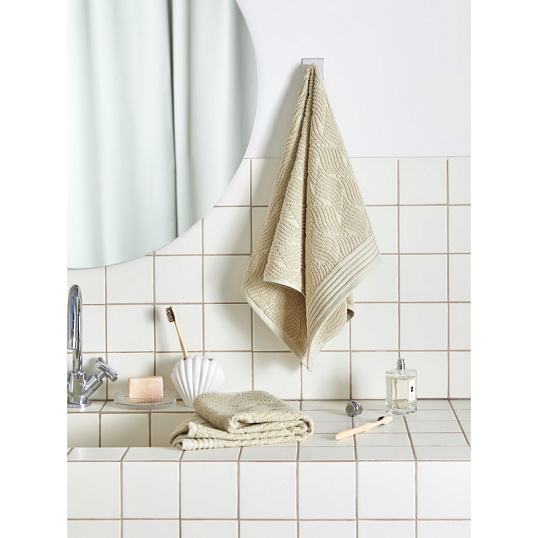 Набор полотенец махровых  для рук Б-р Жаккард 50х80см,500 г/м2,Хаки 2шт