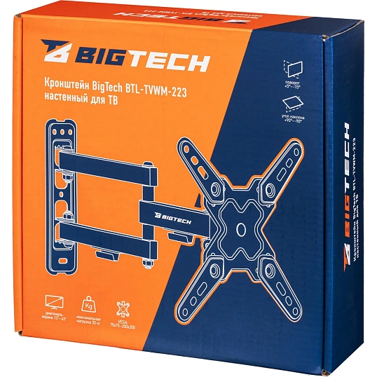 Кронштейн Bigtech BTL-TVWM-22Т TV 23-43 стальной настенный