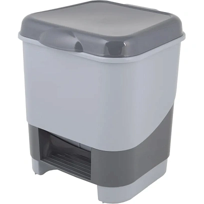 Контейнер для мусора с педалью 8 л., серый, 427