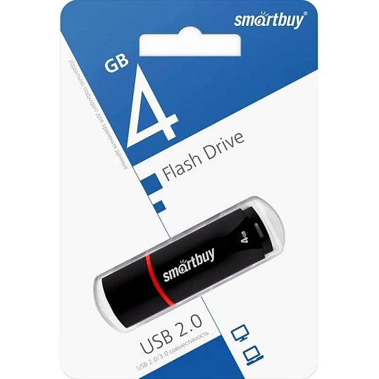 Флеш-память Smartbuy UFD 4GB Crown Black (SB4GBCRW-K)