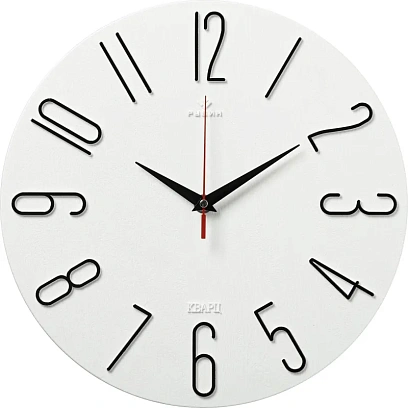 Часы настенные d=30см, корпус  белый+черный Классика арт.3010-001