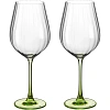 Набор бокалов д/красн вина COLUMBA OPTIC, 650мл; Зеленая ножка 2шт, БСС0518