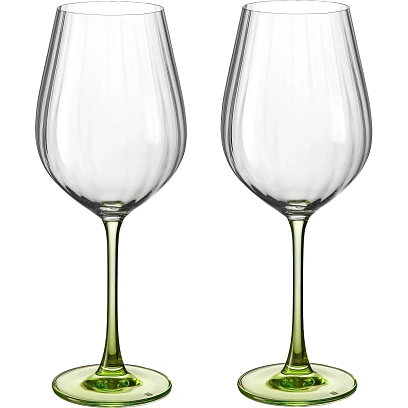 Набор бокалов д/красн вина COLUMBA OPTIC, 650мл; Зеленая ножка 2шт, БСС0518