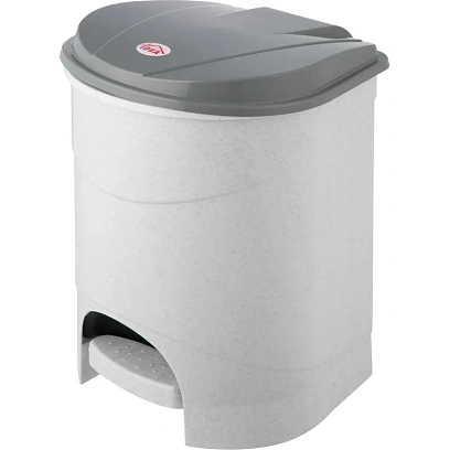 Ведро мусорное с педалью 11л пластик, серое+внутреннее ведро с ручкой