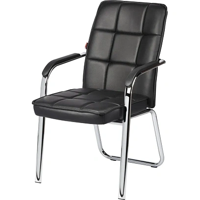 Конференц-кресло BN_TQ_Echair-810 VPU кожзам черный, хром