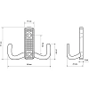 Вешалка настенная УЗК Крючок двухрожковый StahlBuro 011 B CP (16125), хром