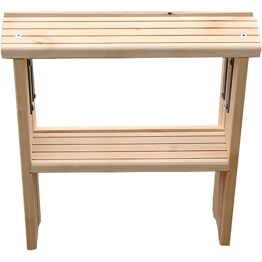 Стремянка деревянная двусторонняя с широкими ступенями 2х2 ступени