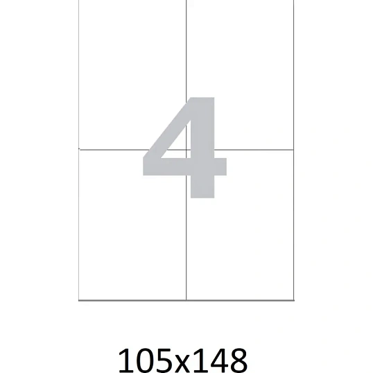 Этикетки самоклеящиеся кауч.к.105х148 4шт/л А4(100л/уп)