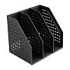 Лоток вертикальный Deli E79003Drey складной 3 отделения темно-серый