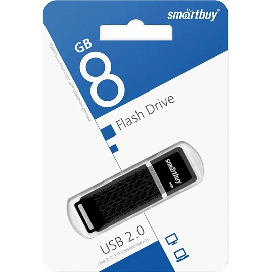 Флеш-память Smartbuy UFD 8GB Quartz series Black (SB8GBQZ-K)