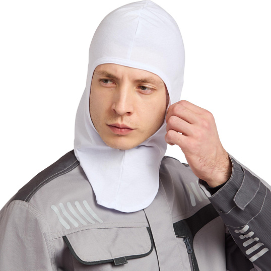 Балаклава -подшлемник трикотаж плотность 120г р-р универсальный цв.белый