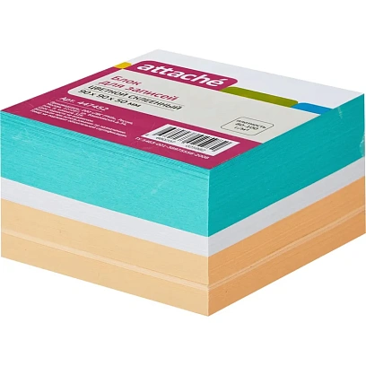 Блок для записей ATTACHE на склейке 9х9х5 цветной блок 80г