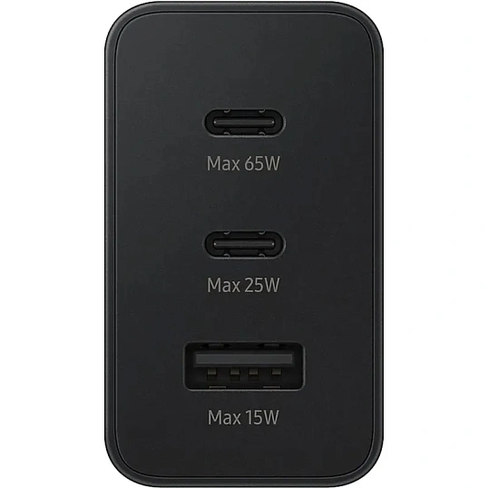 Зарядное устройство Samsung EP-T6530 65W 2xUSB-C/1xUSB-A Черный