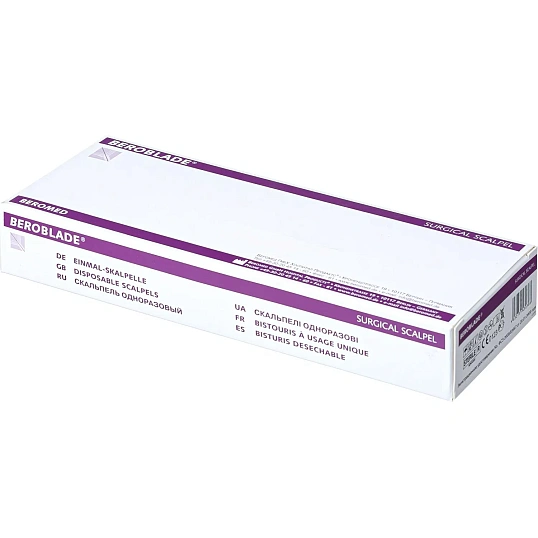 Скальпель стер, лезв.из в/угл.ст. р-12 Beroblade 10шт/уп