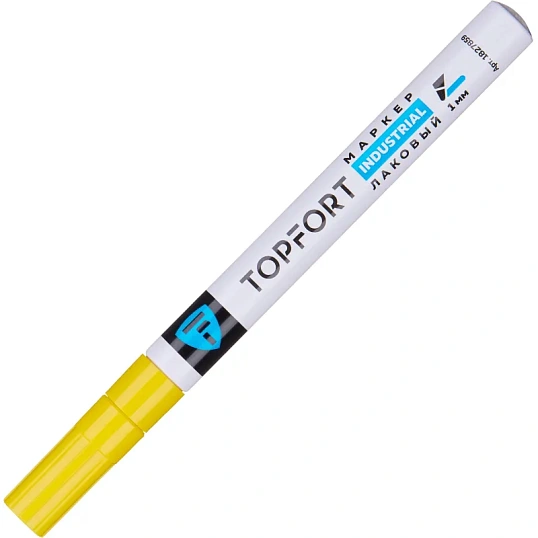 Маркер лаковый TOPFORT Industrial 1 мм желтый
