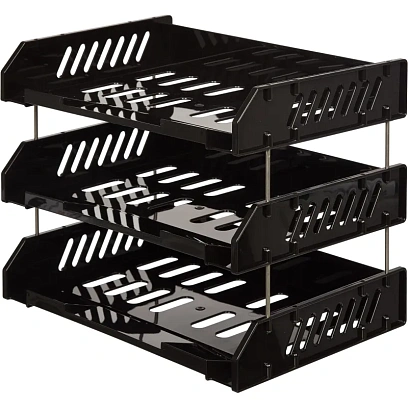 Лоток горизонтальный Стамм СИТИ наб. из 3-х горизонтальных лотков чер