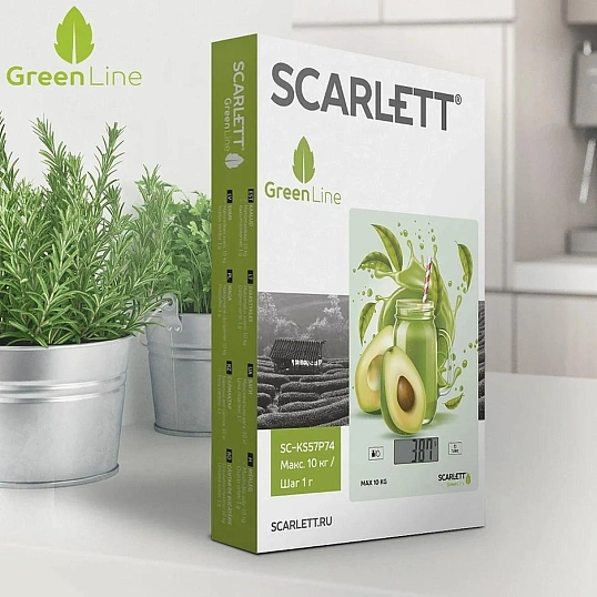 Весы кухонные Scarlett SC-KS57P74, Green Line
