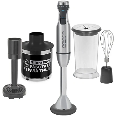 Блендер POLARIS ручной PHB 1583L Silent, металлик