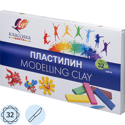 Пластилин Классика 32 цв., 640 г, стек 31С 2065-08 набор